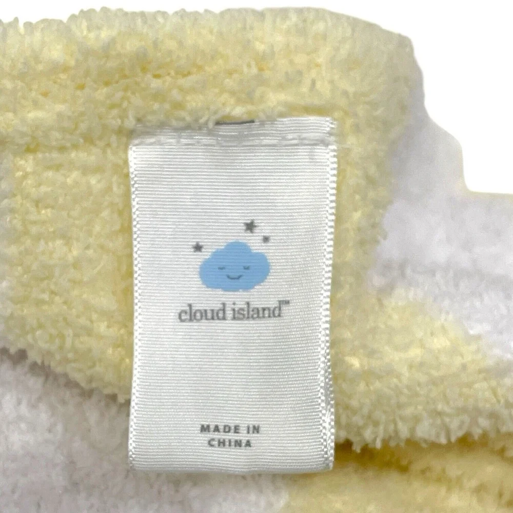 Cloud Island Chenille Stripe Baby Blanket Yellow White Stripe 30x40 in Soft Cozy